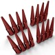12x1.5mm Extended Spike Lug Nuts - 60 Degree Taper Seat - 16 Pack for 4 Lug Vehicles - Red
