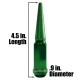 12x1.5mm Extended Spike Lug Nuts - 60 Degree Taper Seat - Green