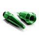 12x1.5mm Extended Spike Lug Nuts - 60 Degree Taper Seat - Green