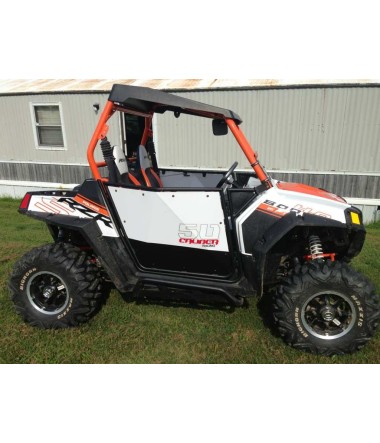 White on black rzr 2 seater doors for rzr s	 xp	 800 and 900