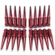 1/2 Inch Extended Spike Lug Nuts - 60 Degree Taper Seat – Pack of 20 for 5 Lug Vehicles – Red