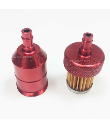 red anodized fuel filter 1/4 flange