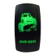 Illuminated 50 Caliber Racing On/Off Rocker Switch with laser etched design - "Rock Lights" with RZR