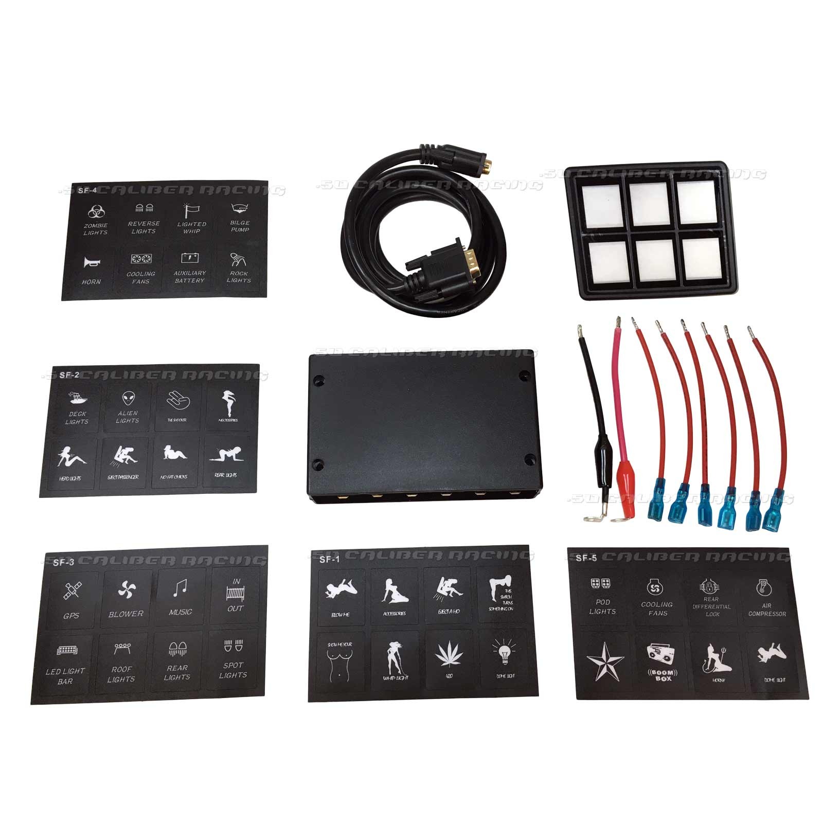 6 way 12v switch touch panel switch custom design sexy button labels