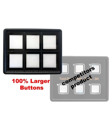 6 Switch Slim Surface Mount Touch Switch Panel