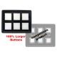 Slim Capacitive touch 6 gang switch panel with 100% larger buttons than any other panel on the market