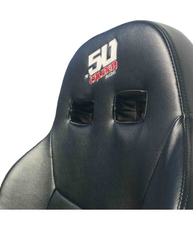 XP1000 Bucket Seat with Embroidered 50 Caliber Racing Logo and Harness Pass Through Holes