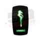 Waterproof On/Off Rocker Switch Sexy Design "Necessities" with GREEN LED Illumination	