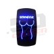 On/Off Rocker Switch "Show Me Your Tits" Sexy Girl Design Blue Illumination	