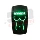 On/Off Rocker Switch "Show Me Your Tits" Sexy Girl Design Green Illumination	