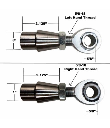 5/8 Chromoly Heim Joint Rod Ends with bungs measurements