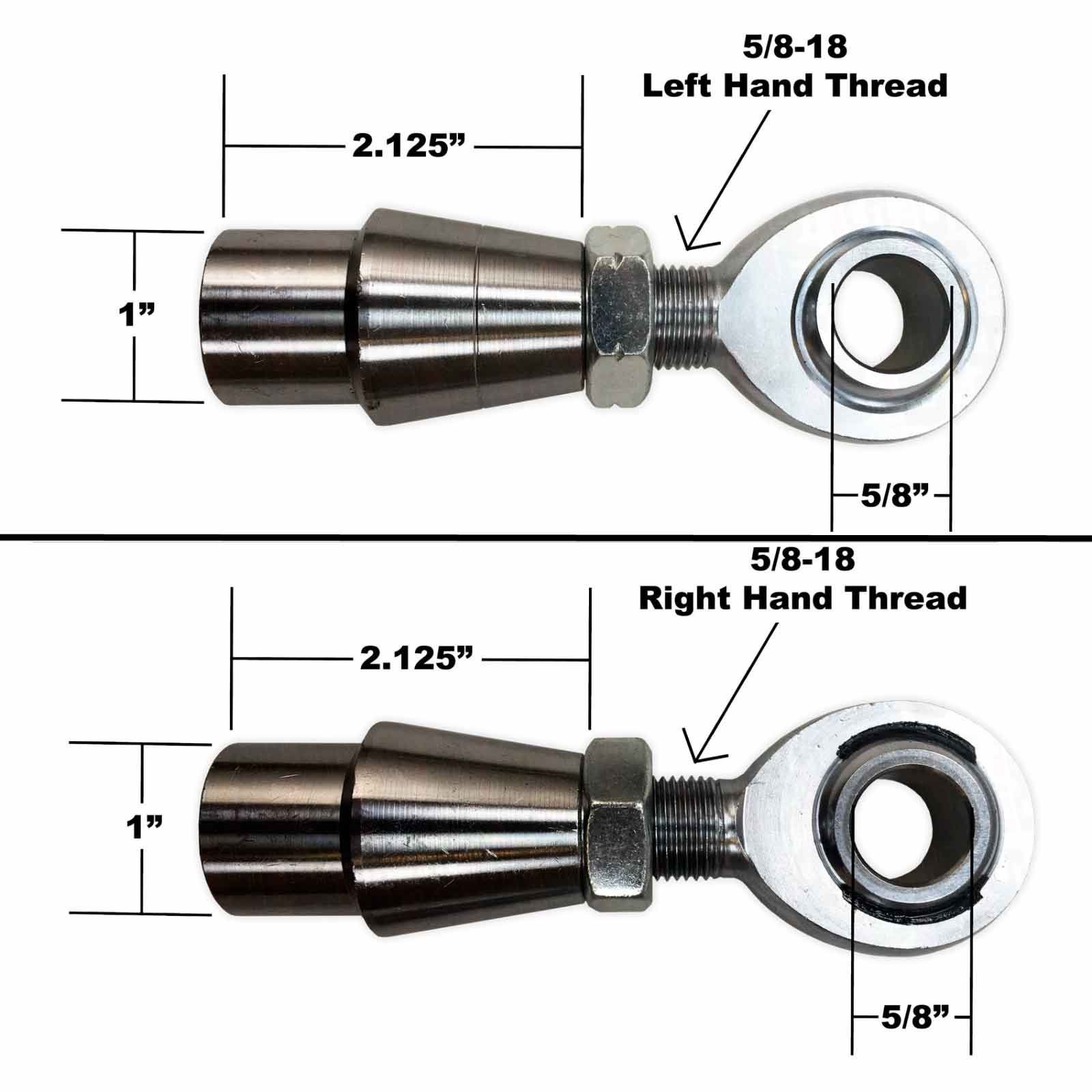 S120 4-Link Rod End Kit 5/8" x 5/8"-18 Heim Joint Bung Fits a 1" ID hole 