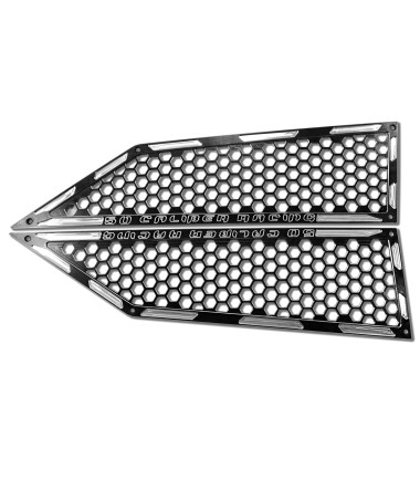 Custom CNC Billet Air Intake Grille Bezels for RZR XP Turbo Includes Stainless Hardware - Black