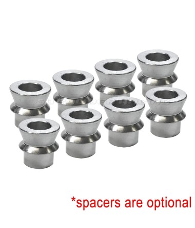 1/2 Sway Bar Link Rod End Kit - High Offset Misalignment Spacers made from Zinc plated Chromoly Steel