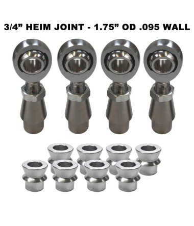 3/4-16 Sway Bar Link Rod End Kit - 1.75" OD .095 Wall Round Tubing - WITH Spacers	