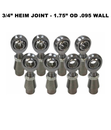 4 Link Rod End Kit - 3/4" Chromoly Heim - 1.75" OD .095 Wall Round Tubing Without Spacers	