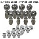 4 Link Rod End Kit - 3/4" Chromoly Heim - 1.75" OD .095 Wall Round Tubing WITH Spacers	