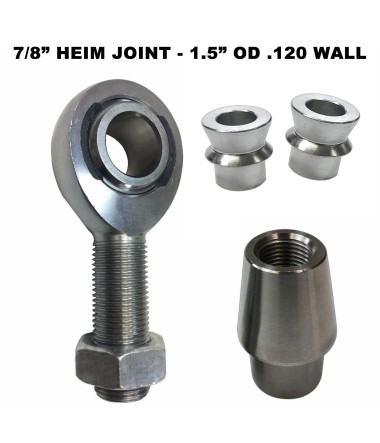 Right Thread 7/8-14 x 7/8 bore Chromoly Heim - 1.5" OD .120 Wall - WITH Spacers	