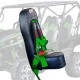 50 Caliber Racing Rear Bump Seat with 2" Safety Harness for Kawasaki Teryx 4 Seater - Green Harness	