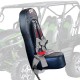 50 Caliber Racing Rear Bump Seat with 2" Safety Harness for Kawasaki Teryx 4 Seater - Silver Harness	
