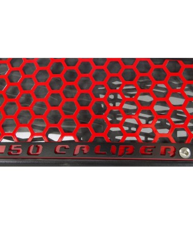 CNC Laser Cut Steel Side Intake Grilles with 50 Caliber Racing logo Red/Black