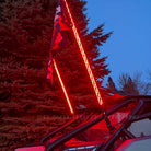 PAIR of Bluetooth Spiral LED Lighted Whips - Bright Red setting