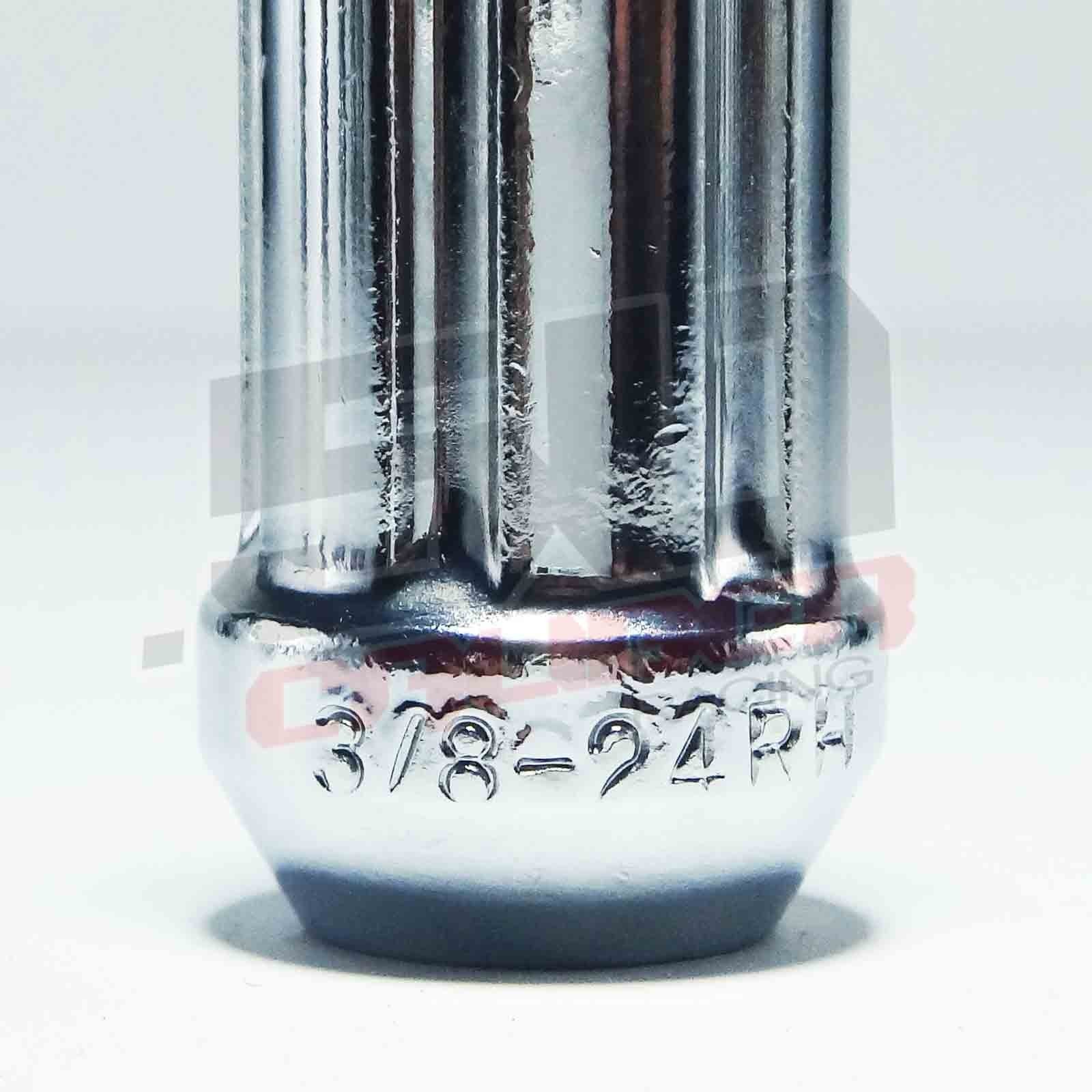 3/8 x 24 Chrome Lug Nuts with Anodized Aluminum Spikes - Red  Chrome Finish