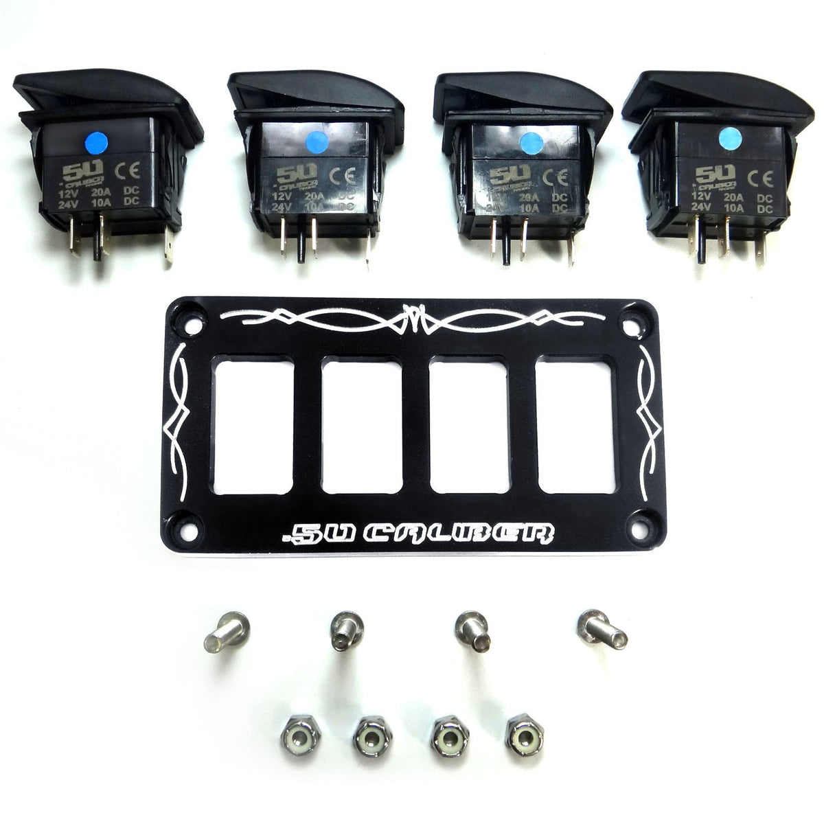Universal Dash Panel With Switches – 50 Caliber Racing