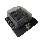 8 Way Fuse Block - Screw Terminals - LED Indicators