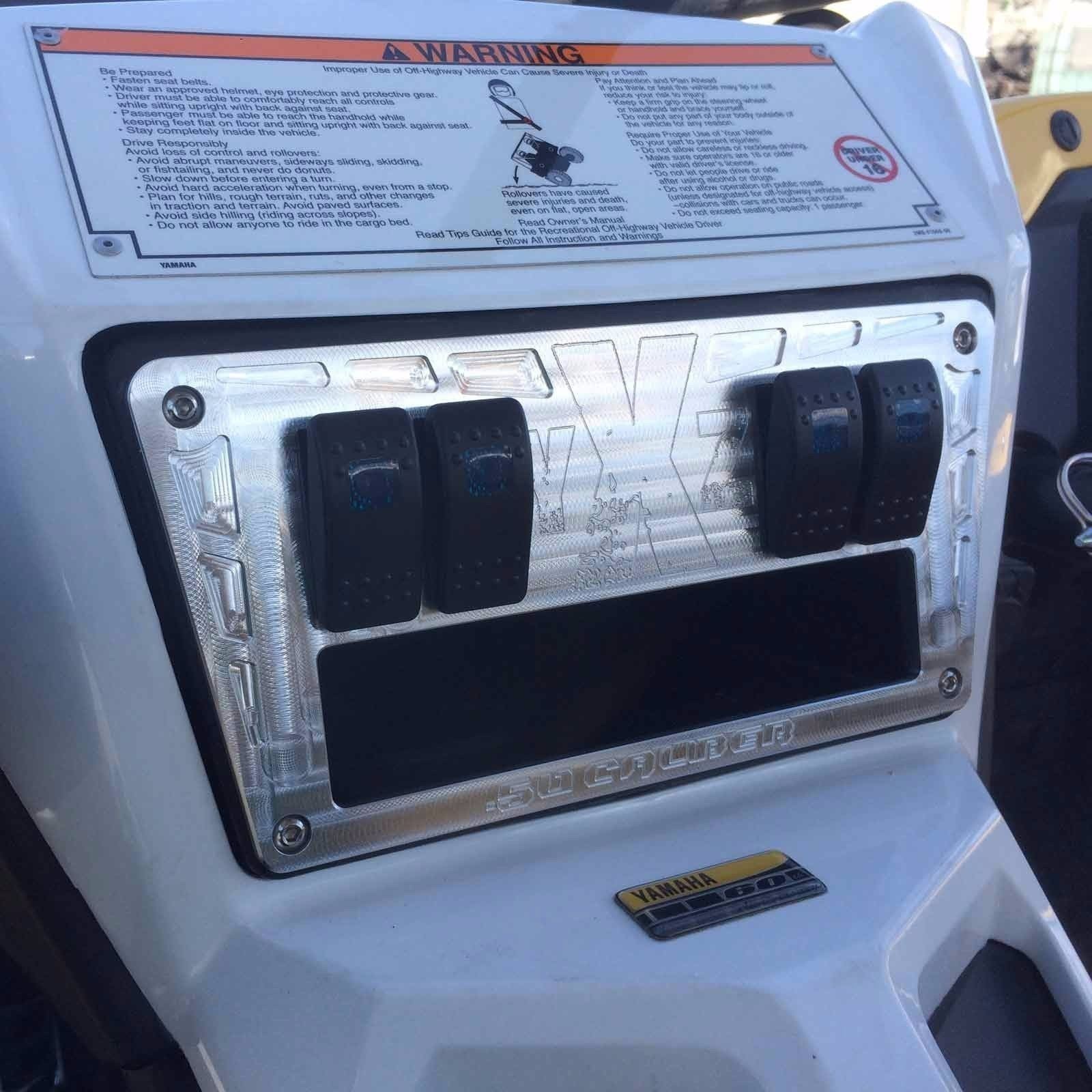YXZ 1000R Custom CNC 4 Switch Dash Panel – 50 Caliber Racing