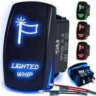 50 Caliber Racing Lighted Whip Rocker Switch - Blue