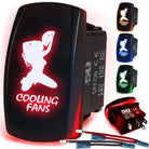 50 Caliber Racing Cooling Fans Sexy Rocker Switch - Red