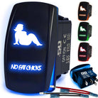 50 Caliber Racing No Fat Chicks Rocker Switch - Blue