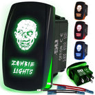 50 Caliber Racing Zombie Face Rocker Switch - Green