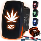 50 Caliber Racing 420 Leaf Rocker Switch - Orange