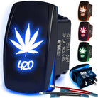 50 Caliber Racing 420 Leaf Rocker Switch - Blue