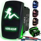 50 Caliber Racing Head Lights Rocker Switch - Green