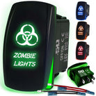 50 Caliber Racing Zombie Lights Rocker Switch - Green