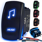 50 Caliber Racing Music Rocker Switch - Blue