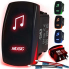 50 Caliber Racing Music Rocker Switch - Red