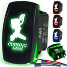 50 Caliber Racing Cooling Fans Sexy Rocker Switch - Green