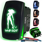 50 Caliber Racing Whip Light Rocker Switch - Green