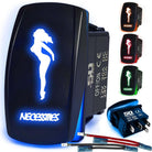 50 Caliber Racing Necessities Rocker Switch - Blue
