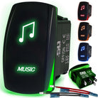 50 Caliber Racing Music Rocker Switch - Green