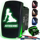50 Caliber Racing Accessories Rocker Switch - Green