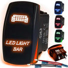 50 Caliber Racing LED Light Bar Rocker Switch - Orange