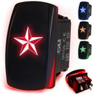 50 Caliber Racing Nautical Star Rocker Switch - Red