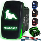 50 Caliber Racing No Fat Chicks Rocker Switch - Green