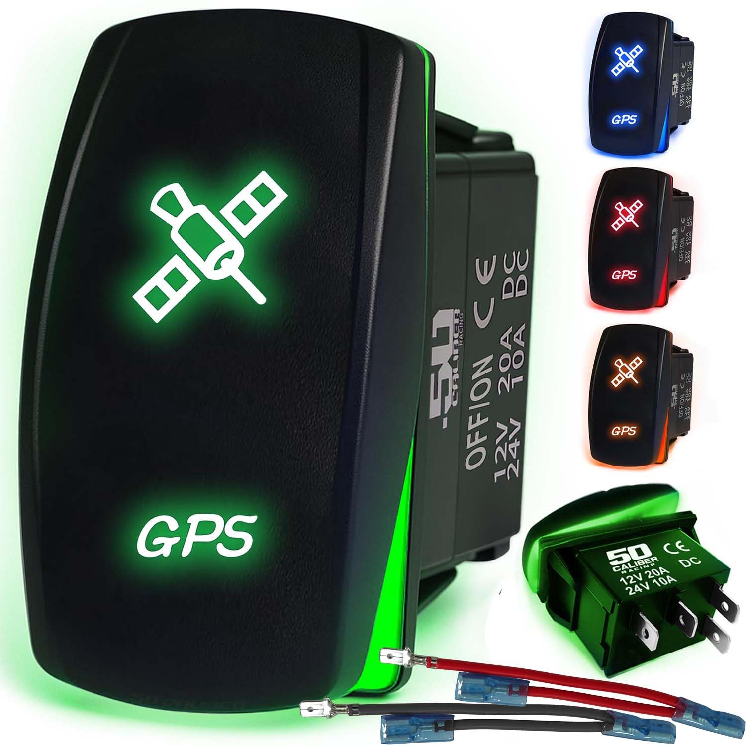 50 Caliber Racing GPS Rocker Switch - Green