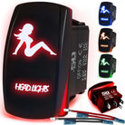 50 Caliber Racing Head Lights Rocker Switch - Red